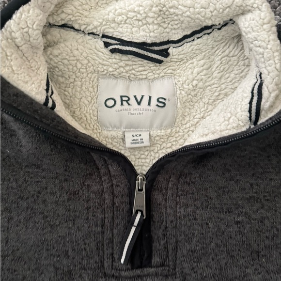 #209 Orvis Sherpa Lined Fleece Sweater Mens small Pullover 1/4 Zip Classic. - Picture 5 of 11